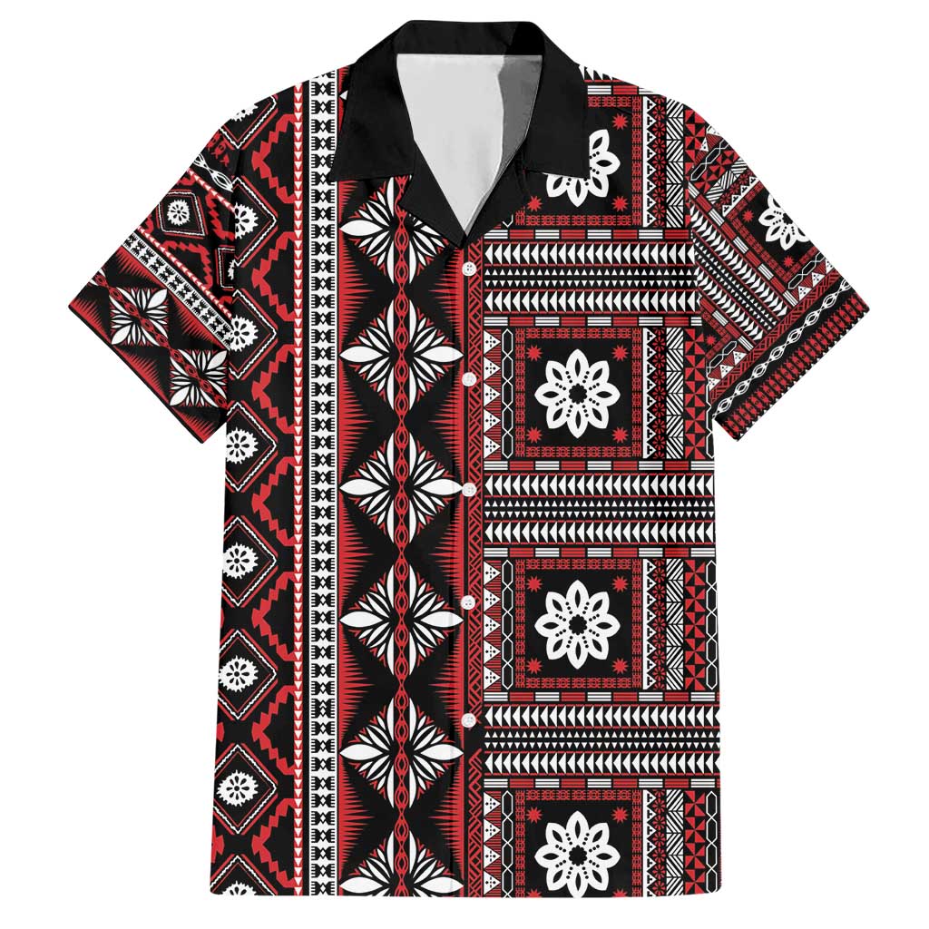 Fiji Masi Tapa Pattern Red Hawaiian Shirt - Polynesian Pride