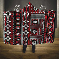 Fiji Masi Tapa Pattern Red Hooded Blanket - Polynesian Pride