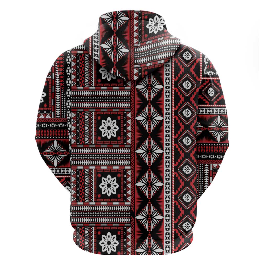 Fiji Masi Tapa Pattern Red Hoodie - Polynesian Pride