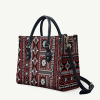 Fiji Masi Tapa Pattern Red Leather Bag - Polynesian Pride