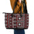 Fiji Masi Tapa Pattern Red Leather Tote Bag - Polynesian Pride