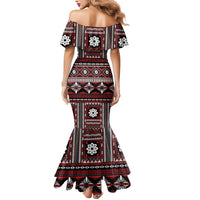 Fiji Masi Tapa Pattern Red Mermaid Dress - Polynesian Pride