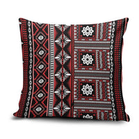 Fiji Masi Tapa Pattern Red Pillow Cover - Polynesian Pride