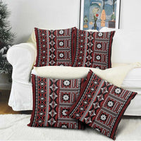 Fiji Masi Tapa Pattern Red Pillow Cover - Polynesian Pride