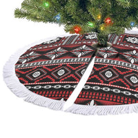 Fiji Masi Tapa Pattern Red Tree Skirt - Polynesian Pride