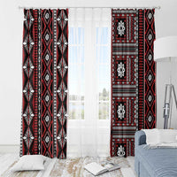 Fiji Masi Tapa Pattern Red Window Curtain - Polynesian Pride
