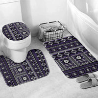 Fiji Masi Tapa Pattern Purple Bathroom Set - Polynesian Pride