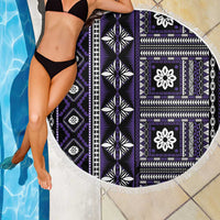 Fiji Masi Tapa Pattern Purple Beach Blanket - Polynesian Pride