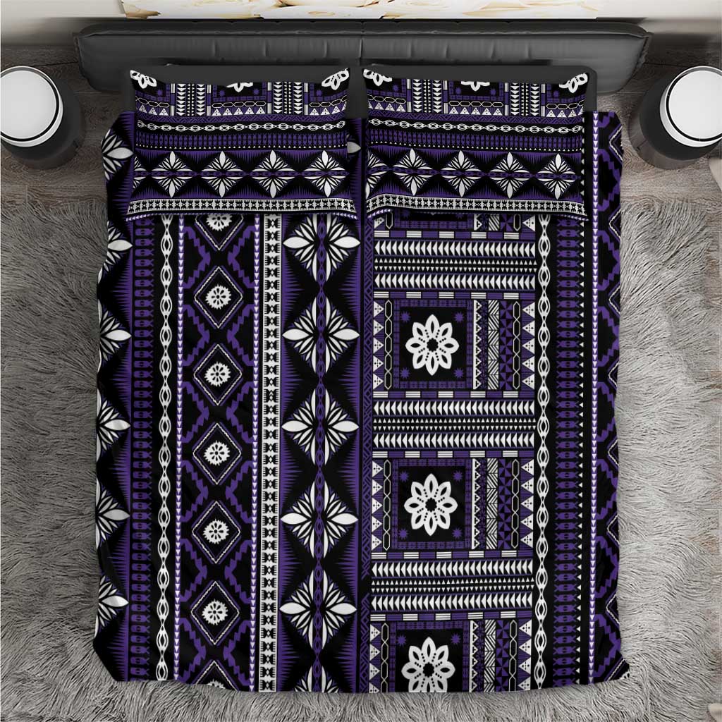 Fiji Masi Tapa Pattern Purple Bedding Set - Polynesian Pride