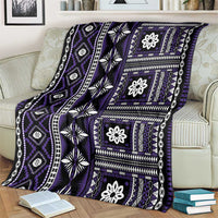 Fiji Masi Tapa Pattern Purple Blanket - Polynesian Pride