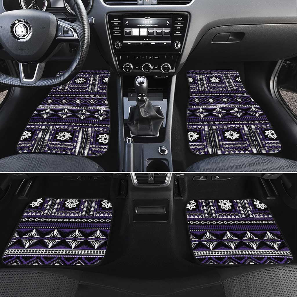 Fiji Masi Tapa Pattern Purple Car Mats - Polynesian Pride