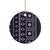 Fiji Masi Tapa Pattern Purple Ceramic Ornament - Polynesian Pride
