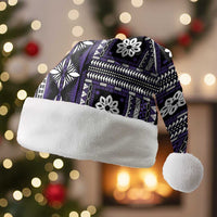 Fiji Masi Tapa Pattern Purple Christmas Santa Hat - Polynesian Pride