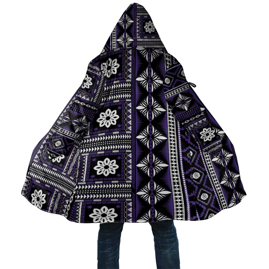 Fiji Masi Tapa Pattern Purple Cloak - Polynesian Pride