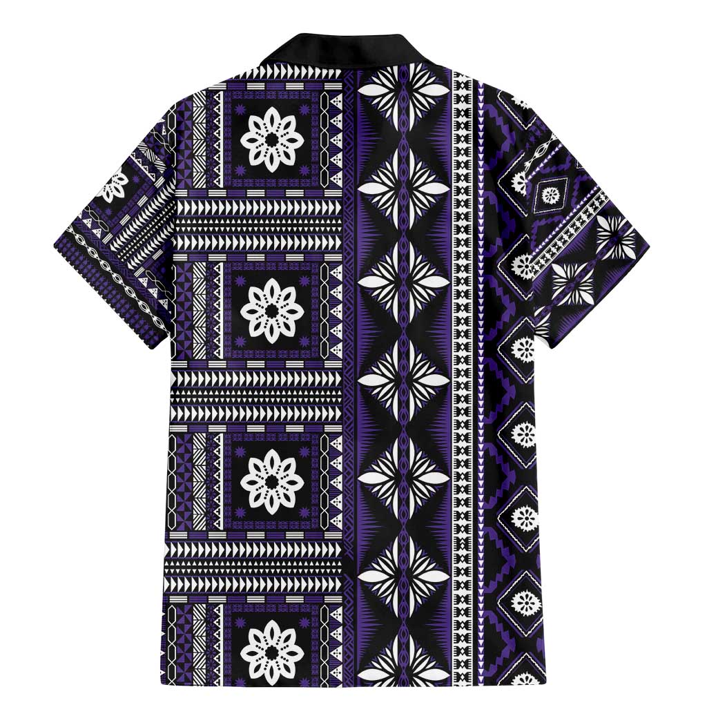 Fiji Masi Tapa Pattern Purple Family Matching Mermaid Dress and Hawaiian Shirt - Polynesian Pride