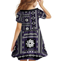 Fiji Masi Tapa Pattern Purple Family Matching Tank Maxi Dress and Hawaiian Shirt - Polynesian Pride
