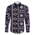 Fiji Masi Tapa Pattern Purple Family Matching Tank Maxi Dress and Hawaiian Shirt - Polynesian Pride