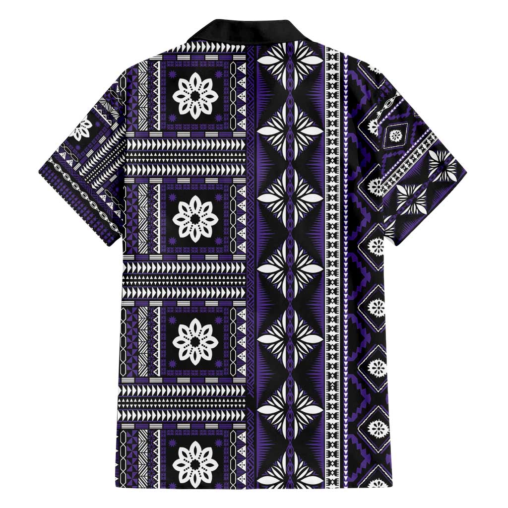 Fiji Masi Tapa Pattern Purple Hawaiian Shirt - Polynesian Pride