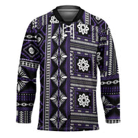 Fiji Masi Tapa Pattern Purple Hockey Jersey - Polynesian Pride