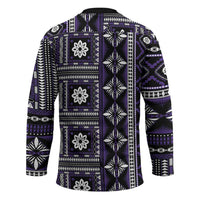 Fiji Masi Tapa Pattern Purple Hockey Jersey - Polynesian Pride