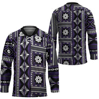 Fiji Masi Tapa Pattern Purple Hockey Jersey - Polynesian Pride