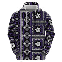 Fiji Masi Tapa Pattern Purple Hoodie - Polynesian Pride