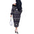 Fiji Masi Tapa Pattern Purple Off The Shoulder Long Sleeve Dress - Polynesian Pride