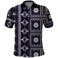 Fiji Masi Tapa Pattern Purple Polo Shirt - Polynesian Pride