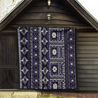 Fiji Masi Tapa Pattern Purple Quilt - Polynesian Pride