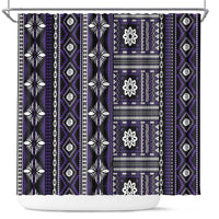 Fiji Masi Tapa Pattern Purple Shower Curtain LT01 Purple - Polynesian Pride