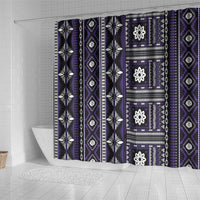 Fiji Masi Tapa Pattern Purple Shower Curtain LT01 - Polynesian Pride