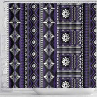 Fiji Masi Tapa Pattern Purple Shower Curtain LT01 - Polynesian Pride