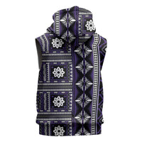 Fiji Masi Tapa Pattern Purple Sleeveless Hoodie - Polynesian Pride