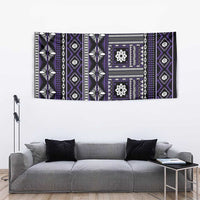 Fiji Masi Tapa Pattern Purple Tapestry - Polynesian Pride