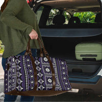 Fiji Masi Tapa Pattern Purple Travel Bag - Polynesian Pride
