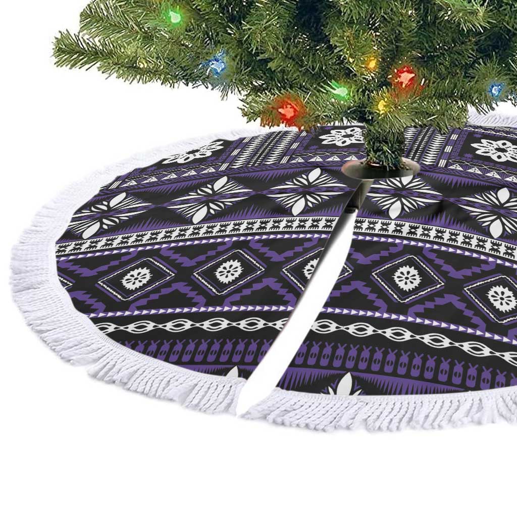 Fiji Masi Tapa Pattern Purple Tree Skirt - Polynesian Pride