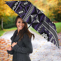Fiji Masi Tapa Pattern Purple Umbrella - Polynesian Pride