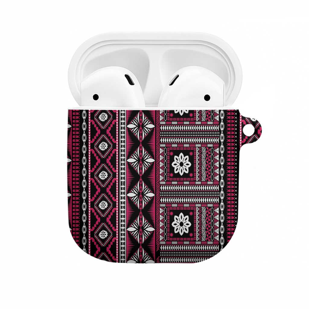 Fiji Masi Tapa Pattern Pink AirPods Case - Polynesian Pride