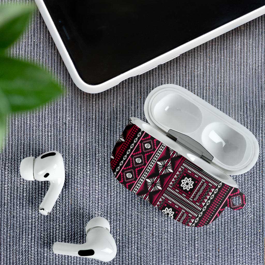 Fiji Masi Tapa Pattern Pink AirPods Case - Polynesian Pride