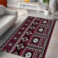Fiji Masi Tapa Pattern Pink Area Rug - Polynesian Pride