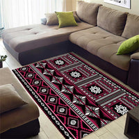 Fiji Masi Tapa Pattern Pink Area Rug - Polynesian Pride