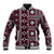 Fiji Masi Tapa Pattern Pink Baseball Jacket - Polynesian Pride