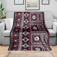 Fiji Masi Tapa Pattern Pink Blanket - Polynesian Pride