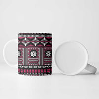 Fiji Masi Tapa Pattern Pink Ceramic Mug - Polynesian Pride