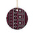 Fiji Masi Tapa Pattern Pink Ceramic Ornament - Polynesian Pride