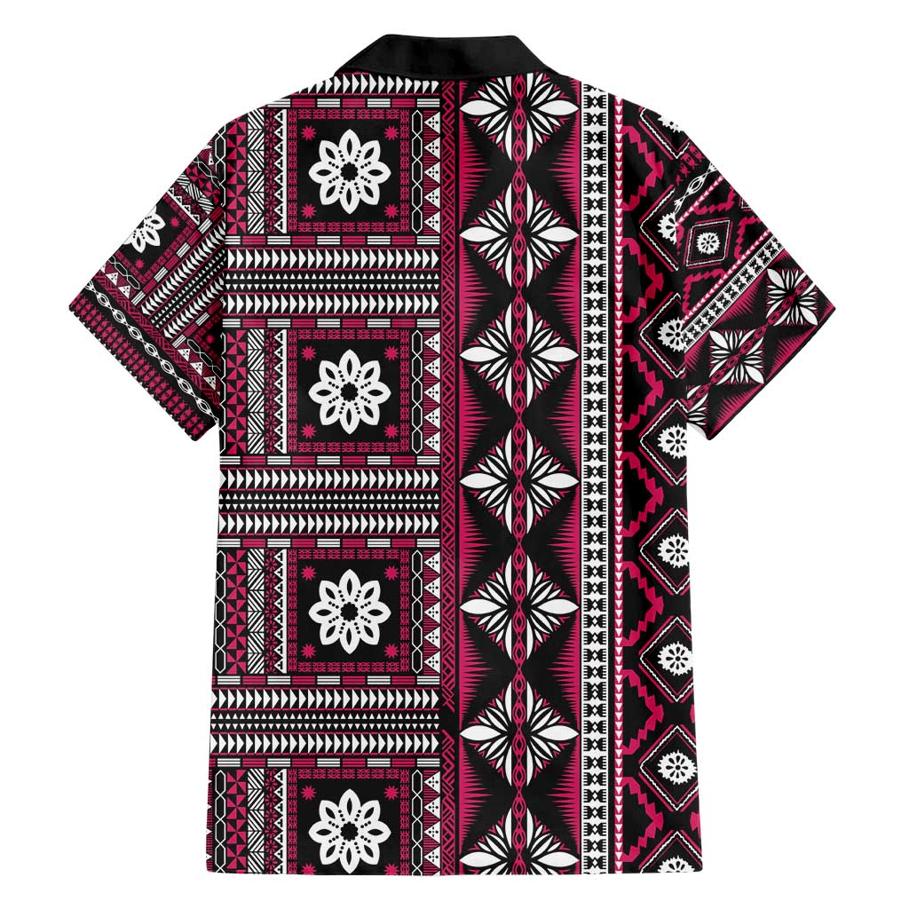 Fiji Masi Tapa Pattern Pink Hawaiian Shirt - Polynesian Pride