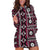 Fiji Masi Tapa Pattern Pink Hoodie Dress - Polynesian Pride