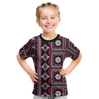 Fiji Masi Tapa Pattern Pink Kid T Shirt - Polynesian Pride