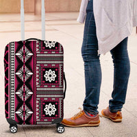 Fiji Masi Tapa Pattern Pink Luggage Cover - Polynesian Pride