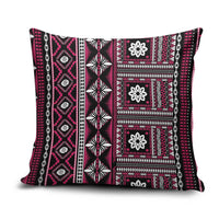 Fiji Masi Tapa Pattern Pink Pillow Cover - Polynesian Pride